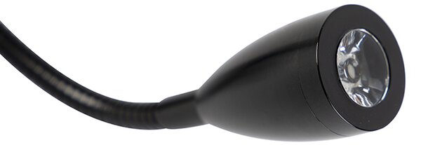 Applique moderna nera con paralume grigio - Brescia