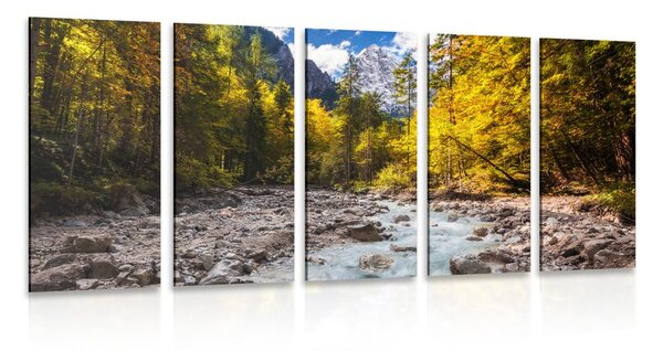 Quadri 5 pezzi – Paesaggio montano pittoresco