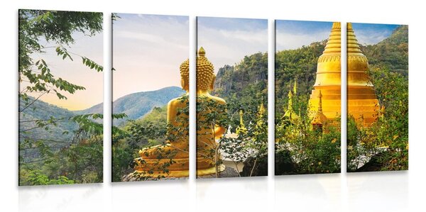 Quadri 5 pezzi – Vista sul Buddha dorato