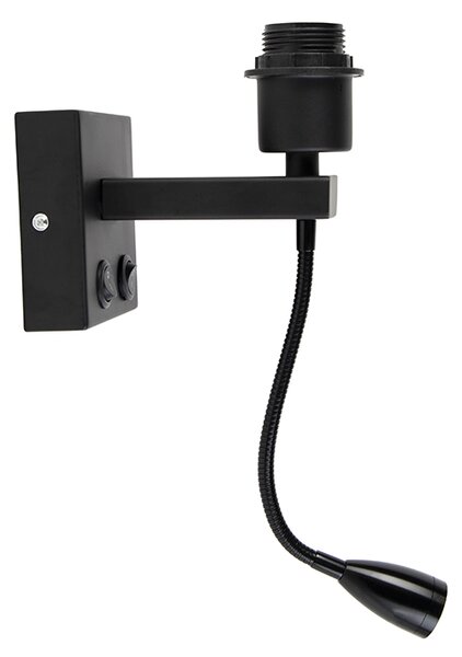 Lampada da parete moderna nera con braccio flessibile - Brescia Combi