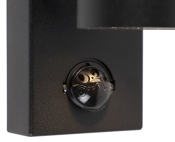 Lampada da parete per esterni nera con sensore di movimento IP44 - Solo