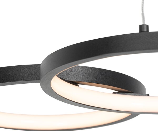 Lampada a sospensione nera con LED a dimmer a 3 livelli 3 luci - Rondas