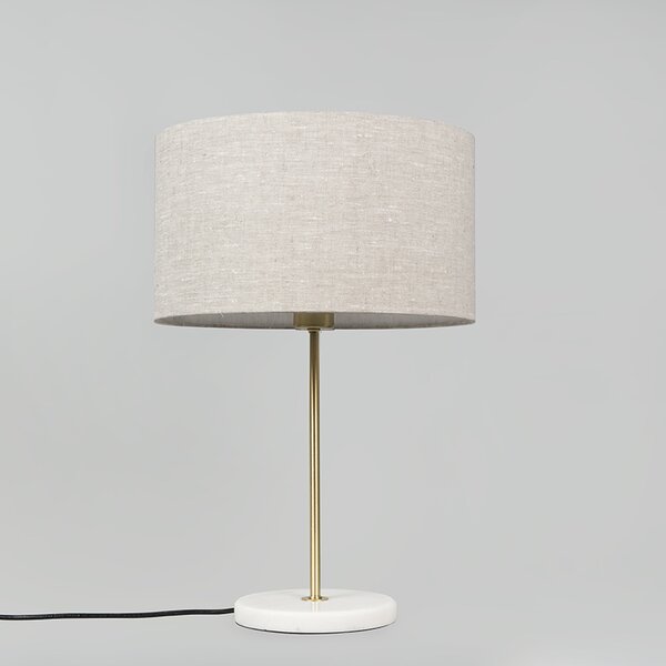 Lampada da tavolo in ottone con paralume grigio 35 cm - Kaso