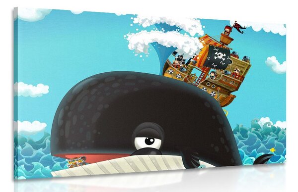 Stampa su tela – Nave pirata sulla balena