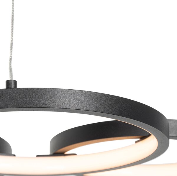 Lampada a sospensione nera con LED a dimmer a 3 livelli 3 luci - Rondas