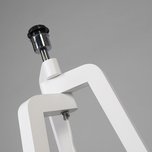 Lampada da terra treppiede bianca con paralume nero 50 cm - Puros