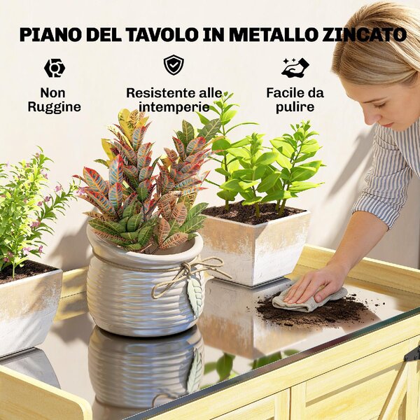 VivaGarden Armadietto da Esterno / Balcone in Legno 2 Ante 2 Ripiani Dimensioni 71.5x39x95 cm colore Legno