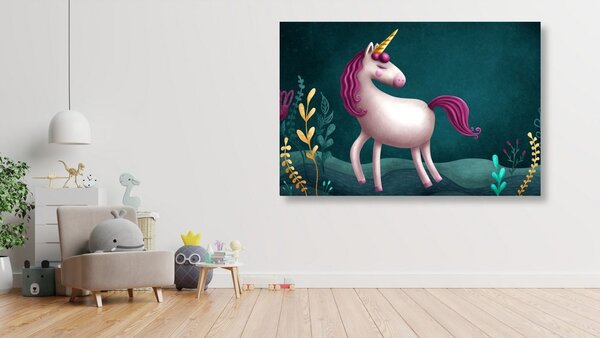 Quadro su tela – Unicorno fiabesco