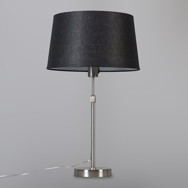 Lampada da tavolo in acciaio con paralume nero 35 cm regolabile - Parte