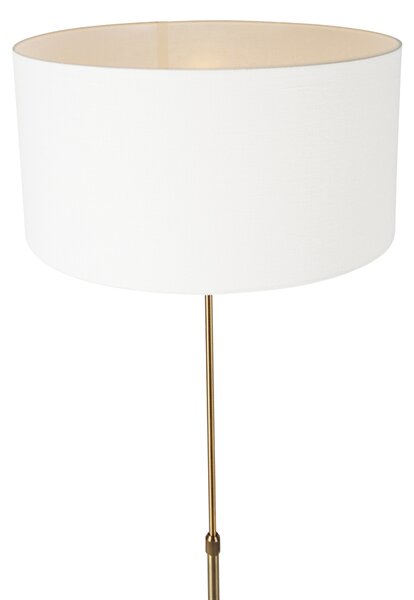 Lampada da terra regolabile bronzo con paralume bianco 50 cm - Parte