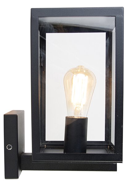 Applique da esterno smart nera con vetro 30 cm incl. Wifi ST64 - Rotterdam