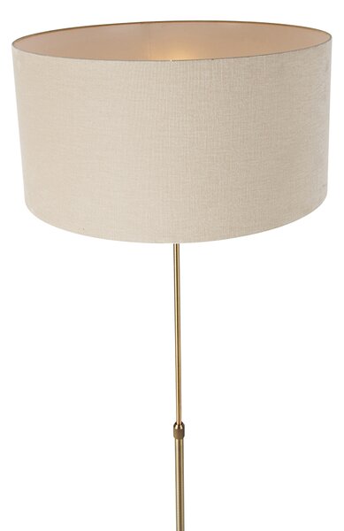 Lampada da terra regolabile in bronzo con paralume marrone chiaro 50 cm - Parte