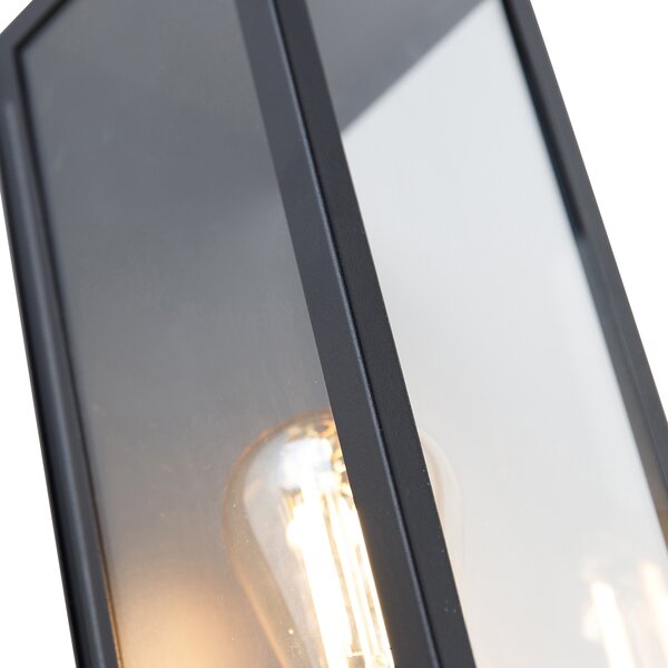 Applique da esterno smart nera con vetro incl. WiFi ST64 - Rotterdam Long