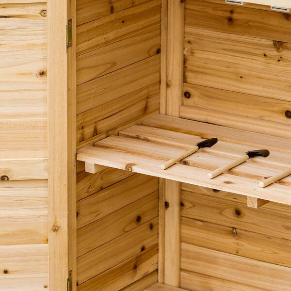 VivaGarden Armadietto da Esterno / Balcone in Legno 2 ante 2 ripiani Dimensioni 83x40x92 cm colore Legno