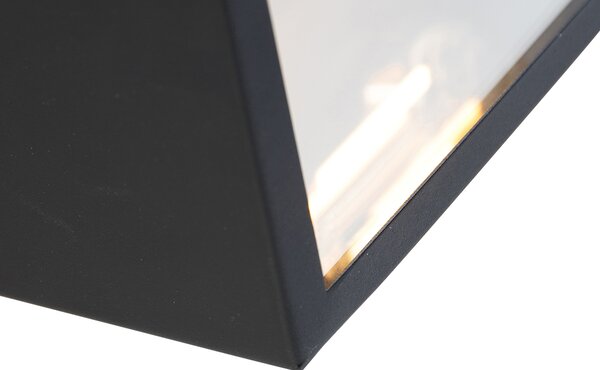 Applique da esterno smart nera con vetro incl. WiFi ST64 - Rotterdam Long