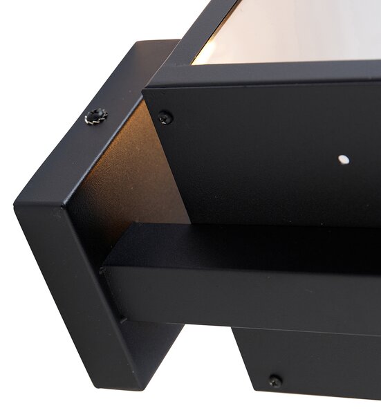 Applique da esterno smart nera con vetro 30 cm incl. Wifi ST64 - Rotterdam