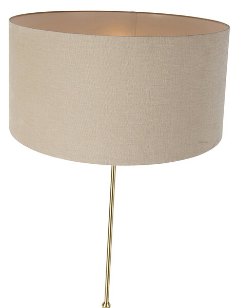 Lampada da terra regolabile oro con paralume marrone chiaro 50 cm - Parte