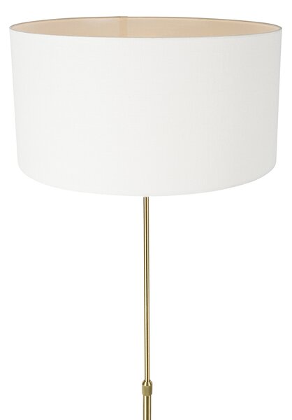Lampada da terra regolabile dorata con paralume bianco 50 cm - Parte