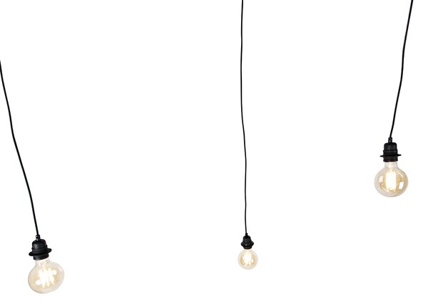 Lampada a sospensione smart nera a 3 luci con WiFi G95 - Cava