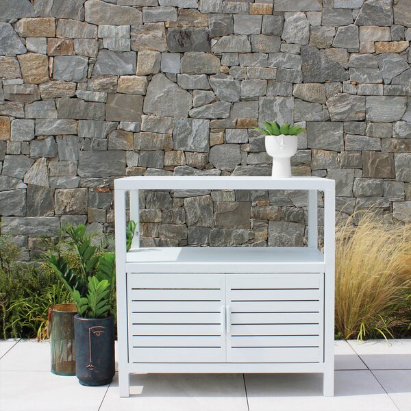 VivaGarden Armadietto da Esterno / Balcone in Metallo 2 ante Dimensioni 90x55x90 cm colore Bianco
