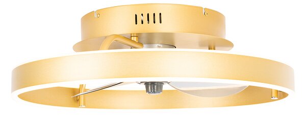 Ventilatore da soffitto ottone 50 cm con LED dimmerabile con telecomando - Maddy