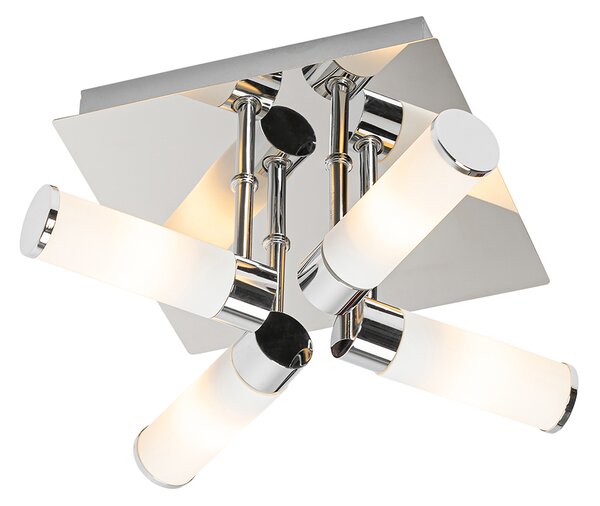 Plafoniera da bagno moderna cromo 4 luci IP44 - Bath