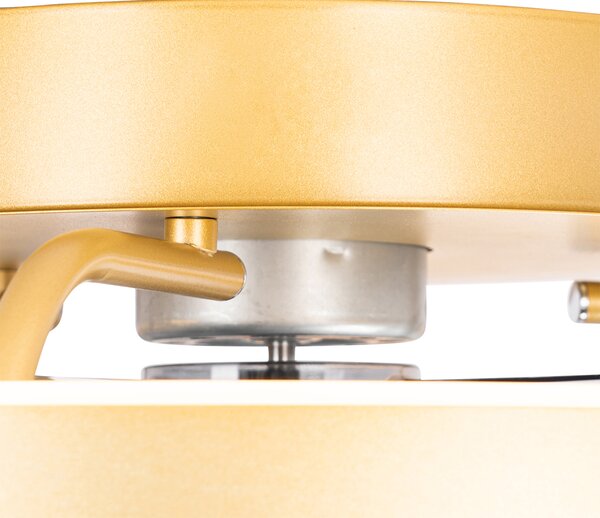 Ventilatore da soffitto ottone 50 cm con LED dimmerabile con telecomando - Maddy