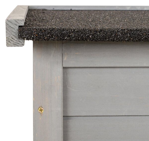 VivaGarden Armadietto da Esterno / Balcone in Legno di Abete 2 Ante 2 Ripiani Dimensioni 87x46.5x96.5 cm colore Grigio