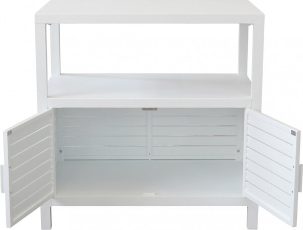 VivaGarden Armadietto da Esterno / Balcone in Metallo 2 ante Dimensioni 90x55x90 cm colore Bianco