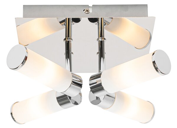 Plafoniera da bagno moderna cromo 4 luci IP44 - Bath