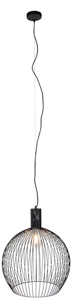 Lampada a sospensione rotonda intelligente nera 50 cm incl. Wifi G95 - Dos