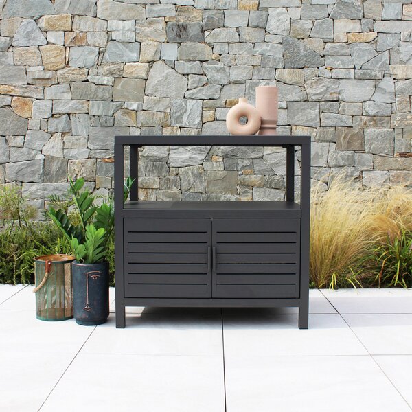 VivaGarden Armadietto da Esterno / Balcone in Metallo 2 ante Dimensioni 90x55x90 cm colore Antracite