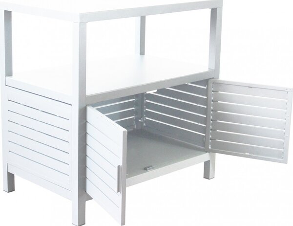 VivaGarden Armadietto da Esterno / Balcone in Metallo 2 ante Dimensioni 90x55x90 cm colore Bianco
