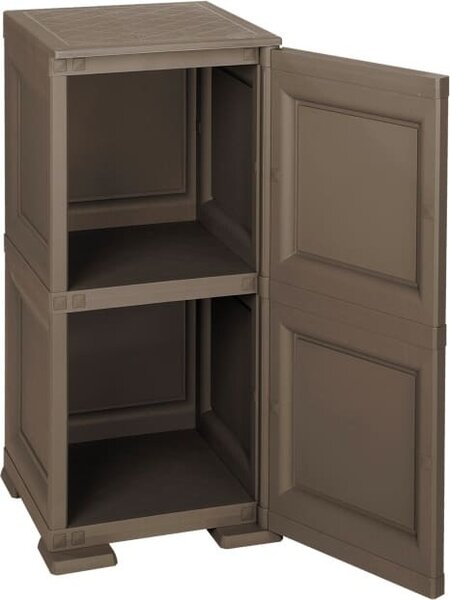 Tontarelli Armadietto da Esterno / Balcone in Resina Antipioggia 1 anta 1 ripiano Dimensioni 40x43x85,5 cm colore Angora - Omnimodus