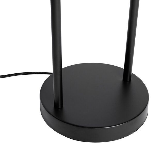 Lampada da tavolo moderna nera con vetro fumé - Stavelot