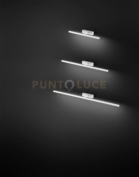 Applique in metallo verniciato bianco riga ip44 led 12w cct 3000k 4
