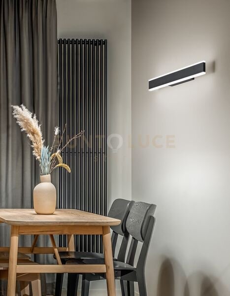 Applique in alluminio verniciato nero kante led 16w cct 3000k 4000k