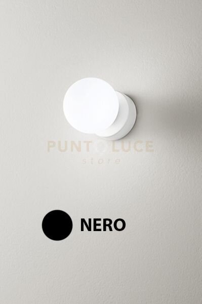 Applique in vetro e metallo nero opaco maga 1 luce attacco g9 d.10cm