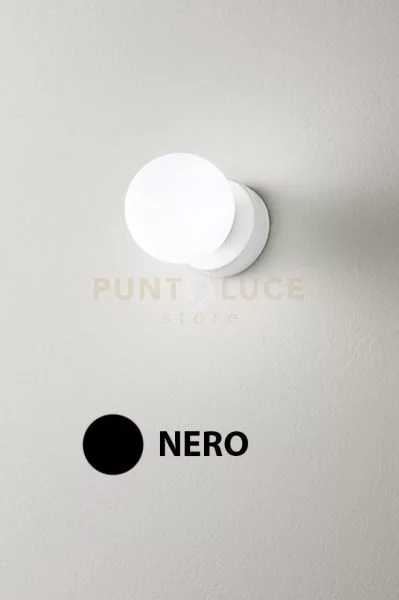 Applique in vetro e metallo nero opaco maga 1 luce attacco g9 d.10cm