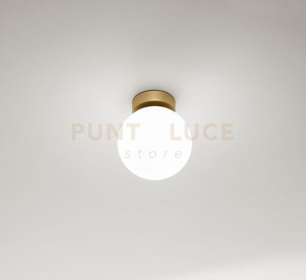 Applique in vetro e metallo oro opaco maga 1 luce attacco e14 d.15cm
