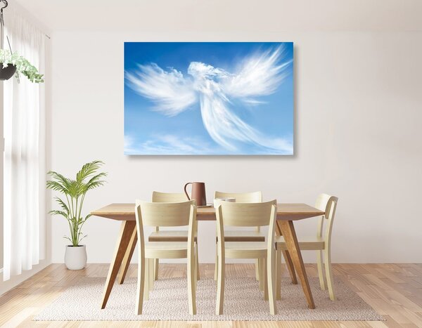 Quadro su tela – Figura d'angelo tra le nuvole