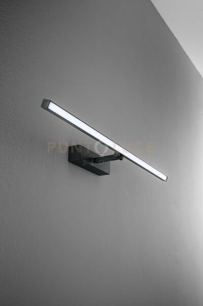 Applique in metallo verniciato nero riga led 16w cct 3000k 4000k 60
