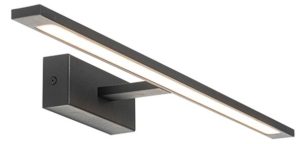 Lampada da parete moderna nera 62 cm con LED IP44 - Jerre