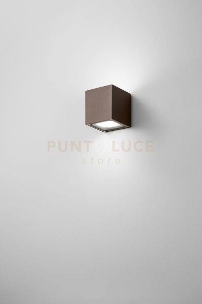 Applique alluminio colore corten opaco totem ip54 biemissione 2 luc