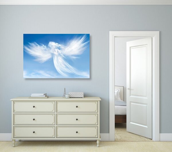 Quadro su tela – Figura d'angelo tra le nuvole