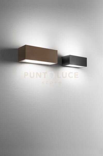 Applique alluminio colore corten opaco step 2 luci attacco e14 l.22