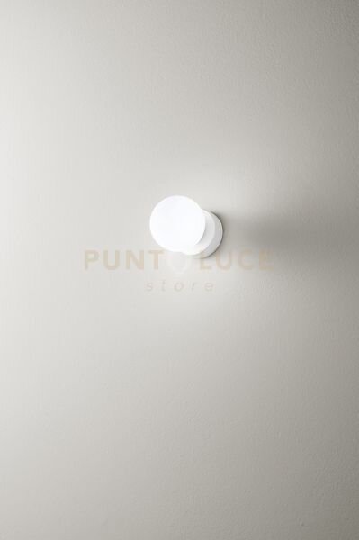 Applique in vetro e metallo bianco opaco maga 1 luce attacco g9 d.10cm