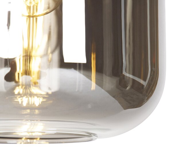 Lampada a sospensione intelligente nera con vetro fumé 4 luci incl. Wifi A60 - Zuzanna
