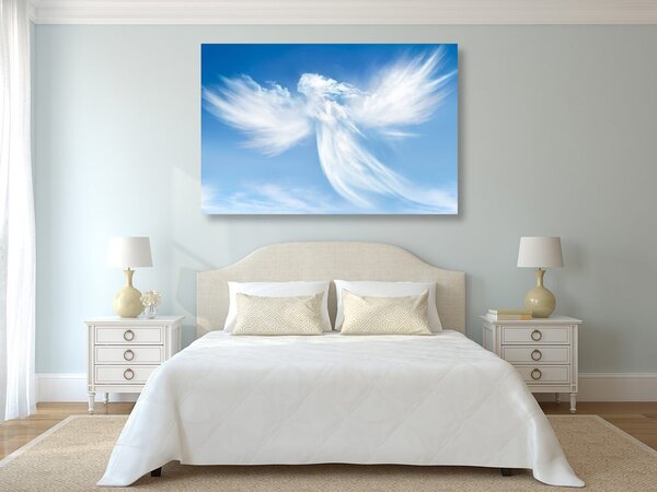 Quadro su tela – Figura d'angelo tra le nuvole