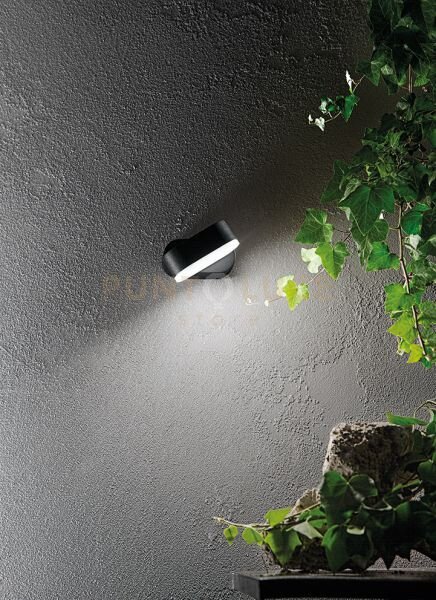 Applique candy led 6w 440lm 3000k ip54 alluminio colore nero per es